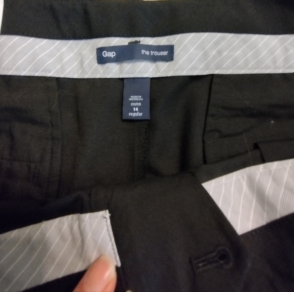 NWT Gap The Trouser Black Low Rise Women's Black Pants 14R - Picture 4 of 8